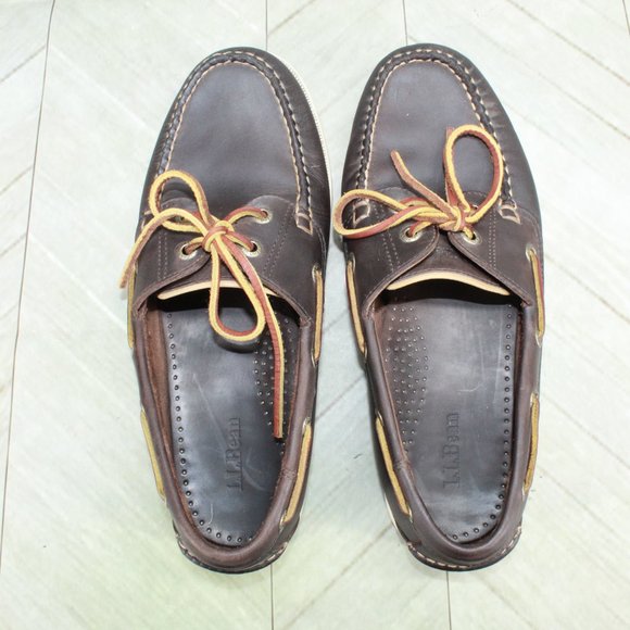 L.L. Bean | Shoes | Ll Bean Casco Bay Boat Brown Leather Handsewn Mocs Shoes Size 9 D | Poshmark